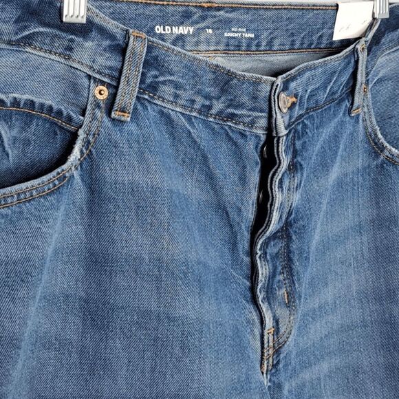 Old Navy Mid-Rise Button-Fly Slouchy Taper Non-Stretch Ankle Jeans size 18 - Picture 7 of 13